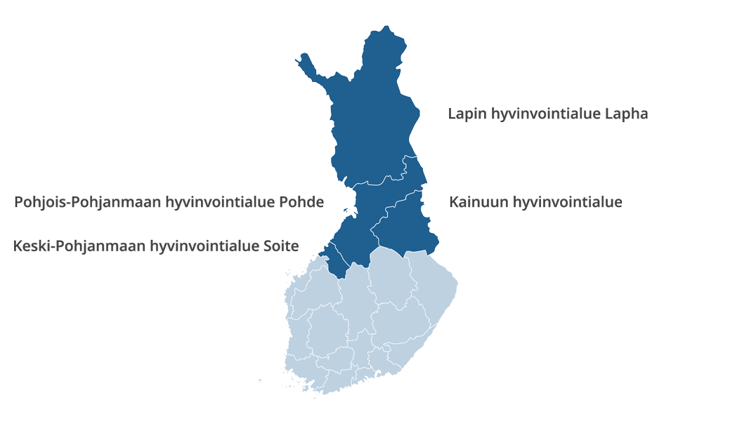 Pohjoiset hyvinvointialueet kartta
